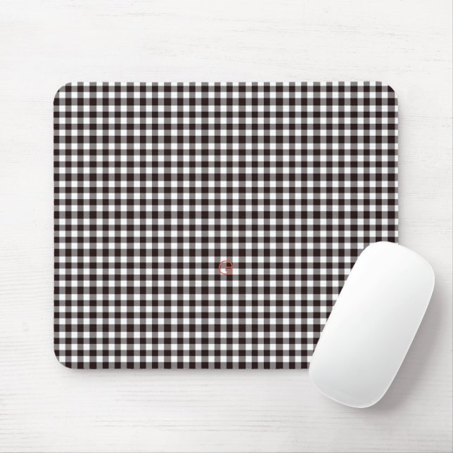Monogram Rustic Chic Karo Mousepad (Mit Mouse)