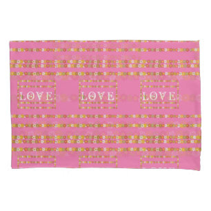 Monogram Rustic Daisy Floral Love Pink Kissenbezug