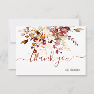Monogram Rustic Eucalyptus Fall Foliage Vielen Dan Dankeskarte