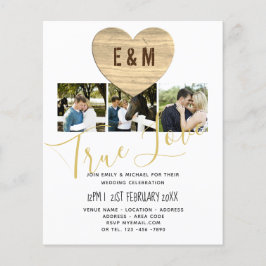 Monogram Rustic Foto Collage Liebe Heart Wedding