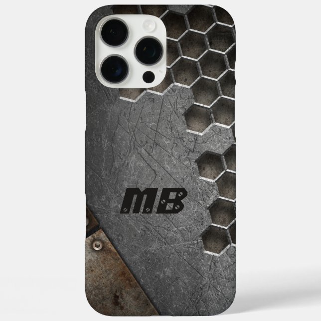Monogram Rustic Grunge Masculine Personalisiert Case-Mate iPhone Hülle (Rückseite)