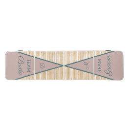 Monogram Rustic Pine Wood Wedding Dusty Pink Beer Pong Tisch