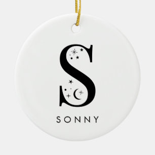Monogram S Celestie Name Keramik Ornament