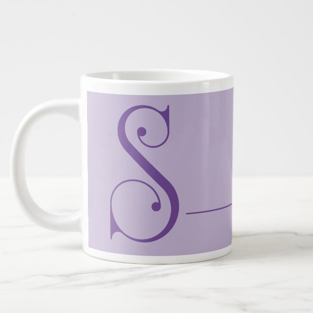 Monogram S in Beautiful Scroll Typografy Jumbo-Tasse (Links)