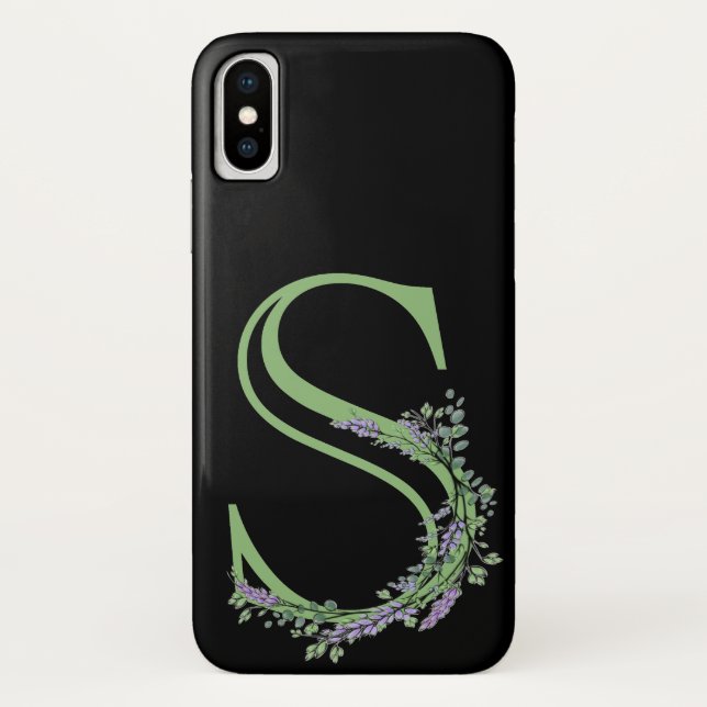 Monogram S Lavendel Eucalyptus Case-Mate iPhone Hülle (Rückseite)