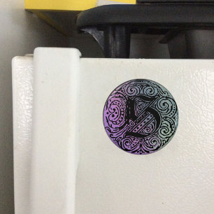 Monogram S Lila Blue Background Magnet