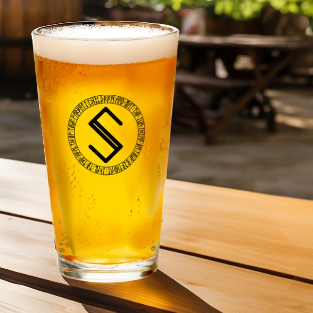 Monogram S - Viking Style - Pint Glass Glas (Von Creator hochgeladen)