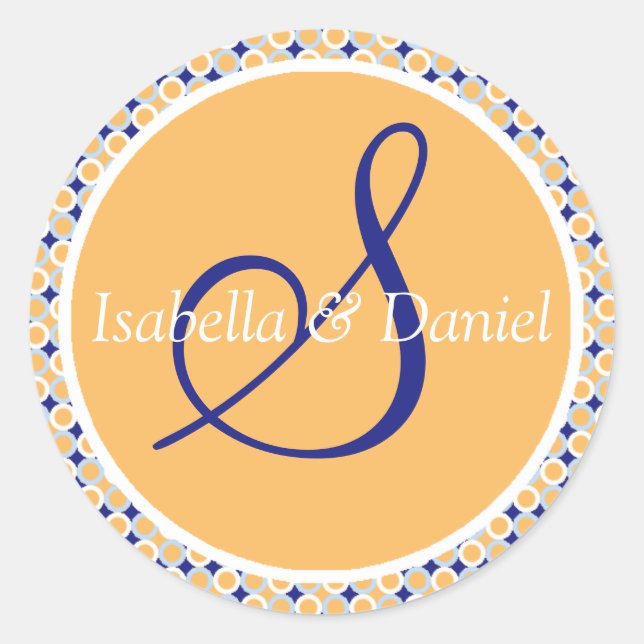 Monogram S Wedding Siegel Stickers (Vorderseite)