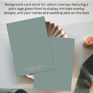 Monogram Sage Green Background for Vellum Overlay Einladung