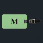 Monogram Sage Green Black Gift Gastgeschenk Gepäckanhänger<br><div class="desc">Mit Monogramm Anfangs- und auch persönliche Daten wie Name,  Adresse,  Telefonnummer und E-Mail,  die Sie bearbeiten können. Mit schlichtem,  elegantem und trendigem Weiß-Grün- und Schwarzhintergrund können Sie die Farbe ändern,  wenn Sie möchten.</div>
