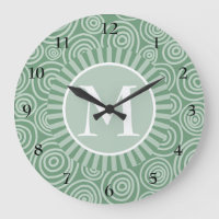 Monogram Sage Green Spirals - Personalisiert