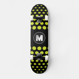 Monogram-Säure-Polka-Dots-Muster Skateboard