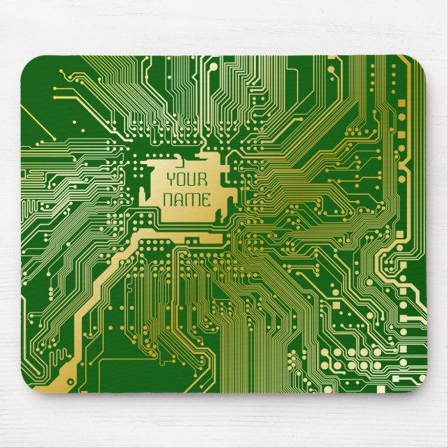Monogram-Schaltkreis Hauptplatine Elektronik-Chip  Mousepad (Vorne)