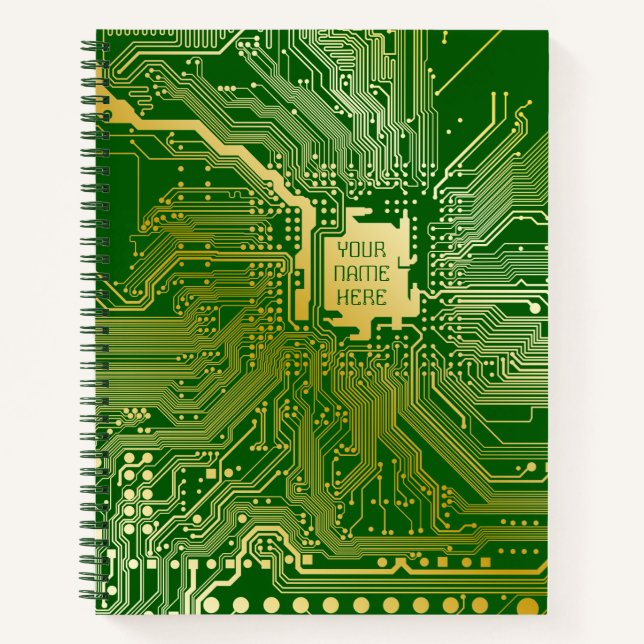 Monogram-Schaltkreis Hauptplatine Elektronik-Chip  Notizbuch (Vorderseite)