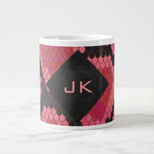 Monogram Schlange Schwarz und Rot Jumbo-Tasse