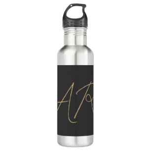 Monogram Schlicht Graubeige anpassen Edelstahlflasche