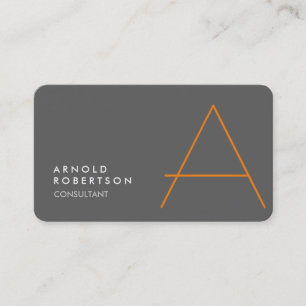 Monogram Schlicht Gray Trendy Business Card anpass Visitenkarte