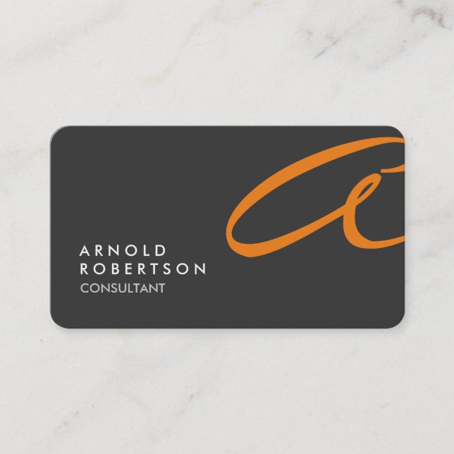 Monogram Schlicht Gray Trendy Business Card anpass Visitenkarte (Vorderseite)