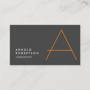 Monogram Schlicht Gray Trendy Business Card anpass Visitenkarte