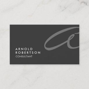 Monogram Schlicht Gray Trendy Business Card Visitenkarte