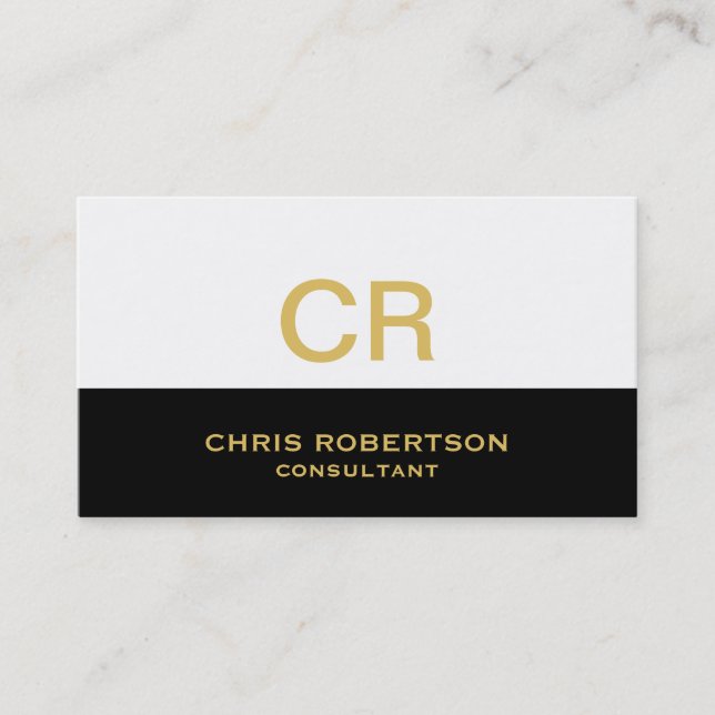 Monogram Schlicht Modern Consultant Business Card Visitenkarte (Vorderseite)