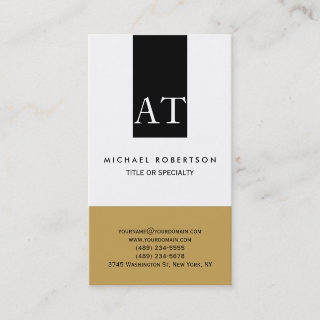 Monogram Schlicht Simple Consultant Business Card Visitenkarte (Vorderseite)
