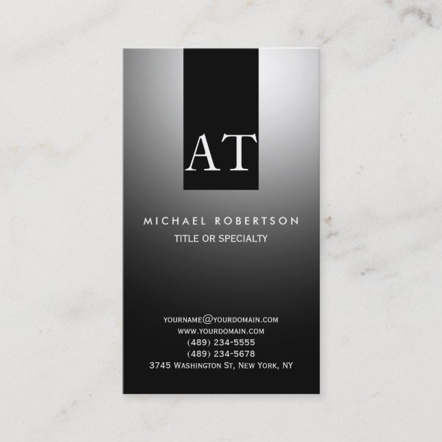 Monogram Schlicht Simple Consultant Business Card Visitenkarte (Vorderseite)