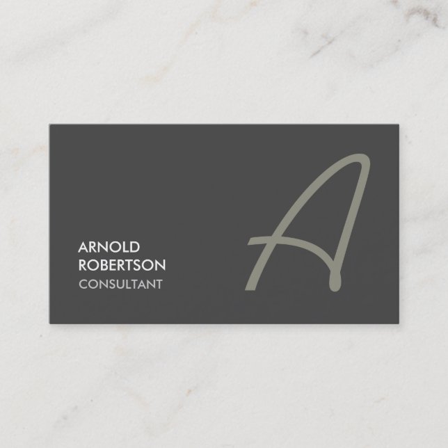 Monogram Schlicht Trendy Chic Business Card Visitenkarte (Vorderseite)
