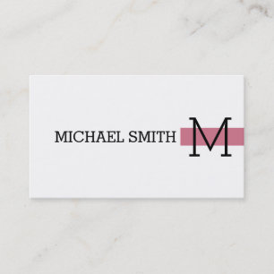 Monogram Schlicht White Modern Charm Visitenkarte