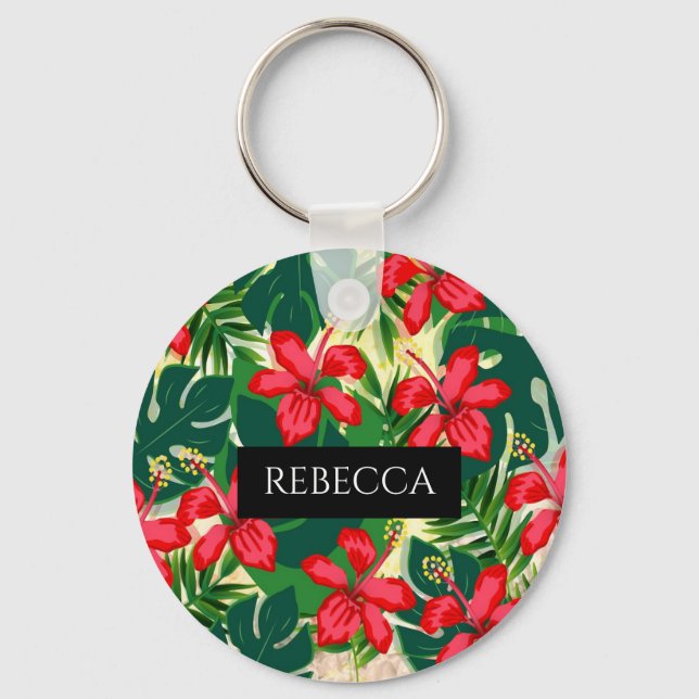 Monogram-Schlüsselanhänger für tropische Green Pal Schlüsselanhänger (Vorderseite)