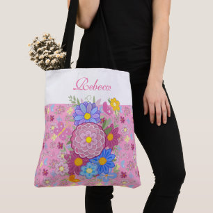 Monogram Schmetterling Blumenmuster rosa