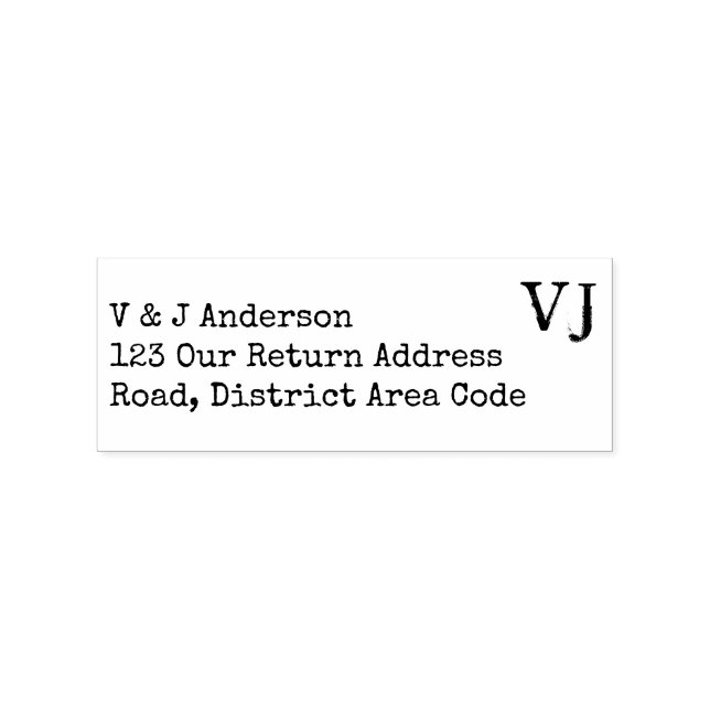 Monogram-Schriftart-Rücksendeadresse Gummistempel (Prägung)