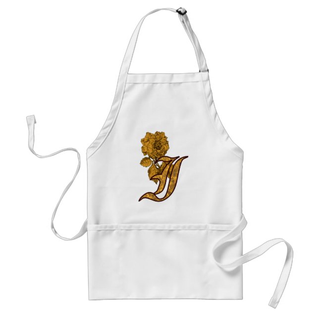 Monogram-Schürze I Gold Peony Schürze (Vorne)