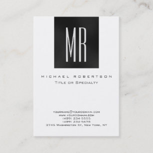 Monogram Schwarz-weiß Chubby Modern Business Card Visitenkarte