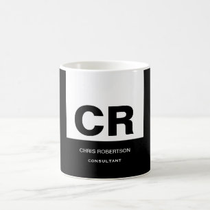 Monogram Schwarz-weiß Create Custom Gift Kaffeetasse