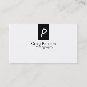 Monogram Schwarz-weiß Fotografy Business Card Visitenkarte