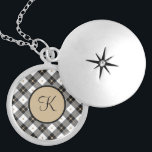 Monogram Schwarz-weiß Gold Kariert Trendy Stylish Medaillon<br><div class="desc">Monogramm dieses Schwarz-weiße und Gold Karierte Necklace mit Ihren Initialen. Macht ein großartiges Geschenk für alle Frauen in Ihrem Leben. Geschenke für den Muttertag,  Bridesmaid Geschenke und Brautparty Geschenke.</div>