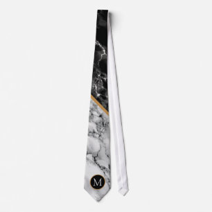 Monogram Schwarz-weiß Marble Stone Neck Tie Krawatte