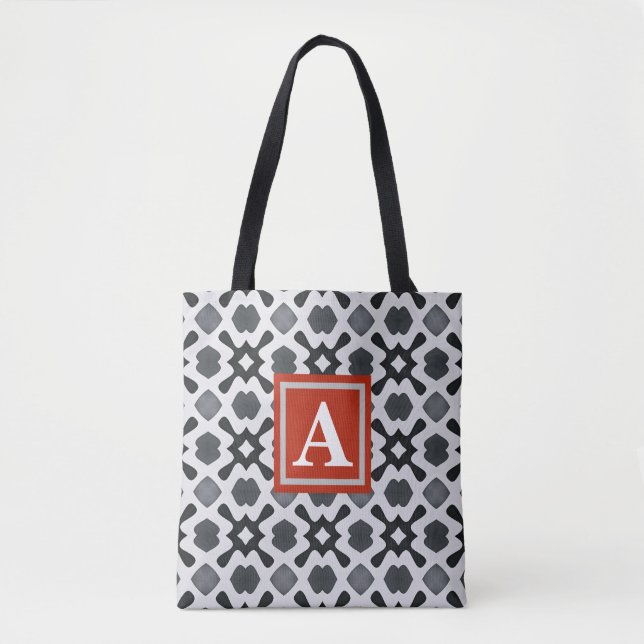 Monogram | Schwarz-Weiß-Muster-Tasche (Vorderseite)
