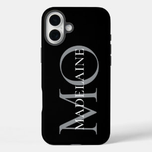 Monogram Schwarz-weiß Personal iPhone 16 Plus Hülle