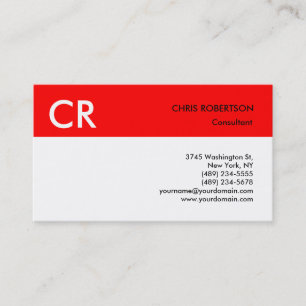 Monogram Schwarz-weiß Red Business Card Visitenkarte