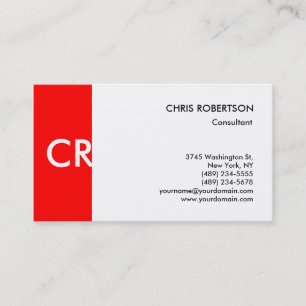 Monogram Schwarz-weiß Red Business Card Visitenkarte