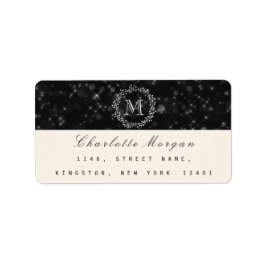 Monogram Schwarz-weiße UAWG Creamy Ivory Adressaufkleber