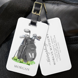 Monogram Schwarze Golftasche Gepäckanhänger