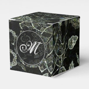 Monogram Schwarze Vintage-Blumen-Würfel-Geschenkbo Geschenkschachtel