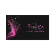 Monogram Schwarzer Neon Rosa Schönheitssalon QR-Co
