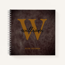 Monogram schwarzes braunes Schriftzug Name bordeau