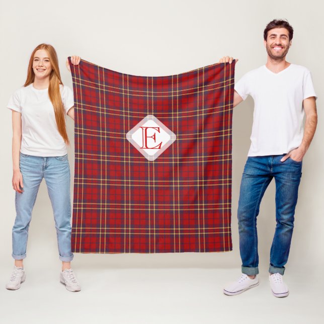 Monogram, Scottish Highland Clan red kariert tarta Fleecedecke (Beispiel)