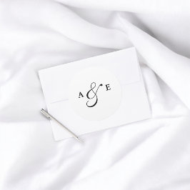 Monogram Script Ampersand Wedding Runder Aufkleber