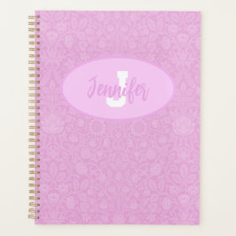 Monogram Script Blush Pink Blosses Planer